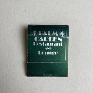 Vintage Matchbook Palm‎ Garden Restraunt and lounge Boston green matches rare
